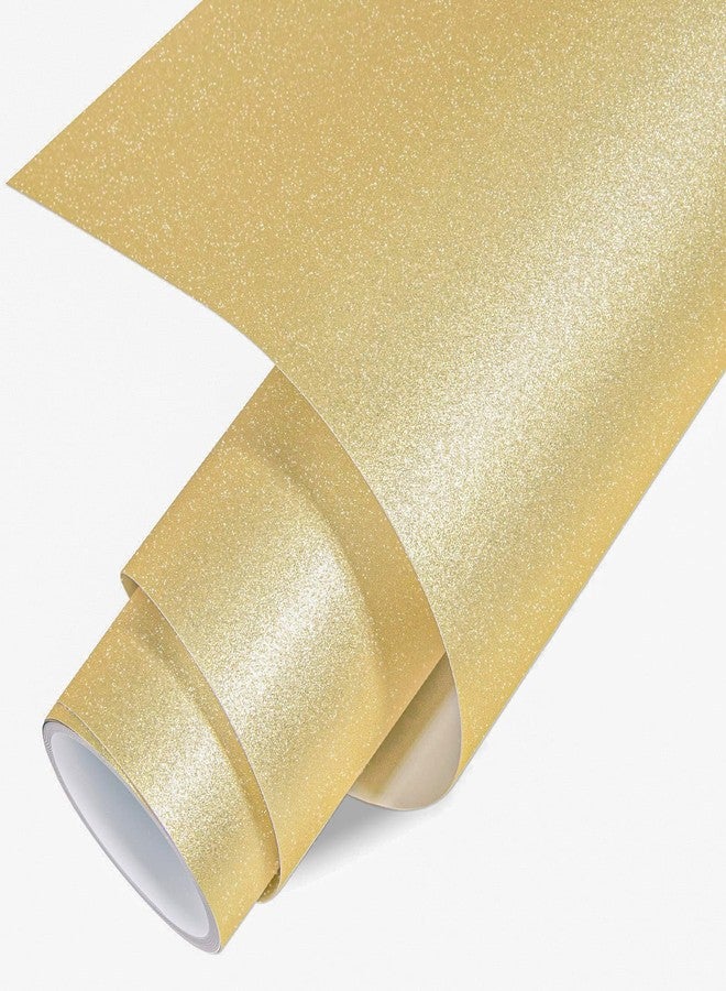 VINYL FROG Shimmer Adhesive Vinyl 12"x60" Gold Glitter Craft Permanent Vinyl for Craft Cutter for Home Decor - Image 1