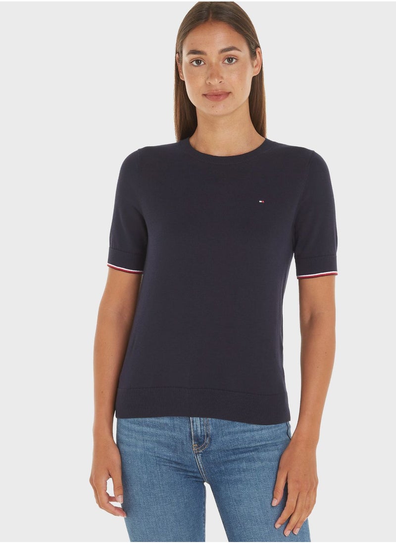 TOMMY HILFIGER - Crew Neck Logo T-Shirt - Image 1