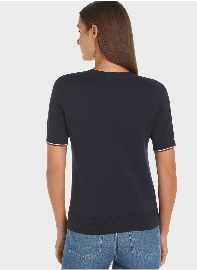 TOMMY HILFIGER - Crew Neck Logo T-Shirt - Image 1