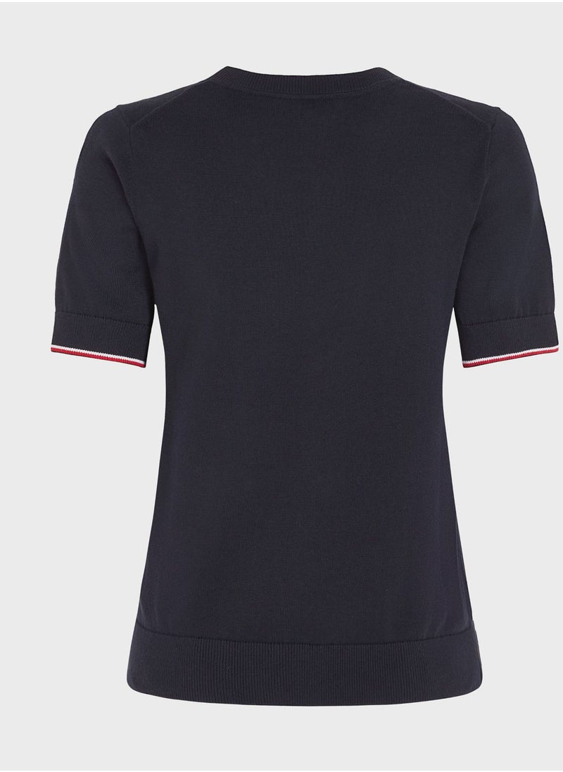 TOMMY HILFIGER - Crew Neck Logo T-Shirt - Image 1