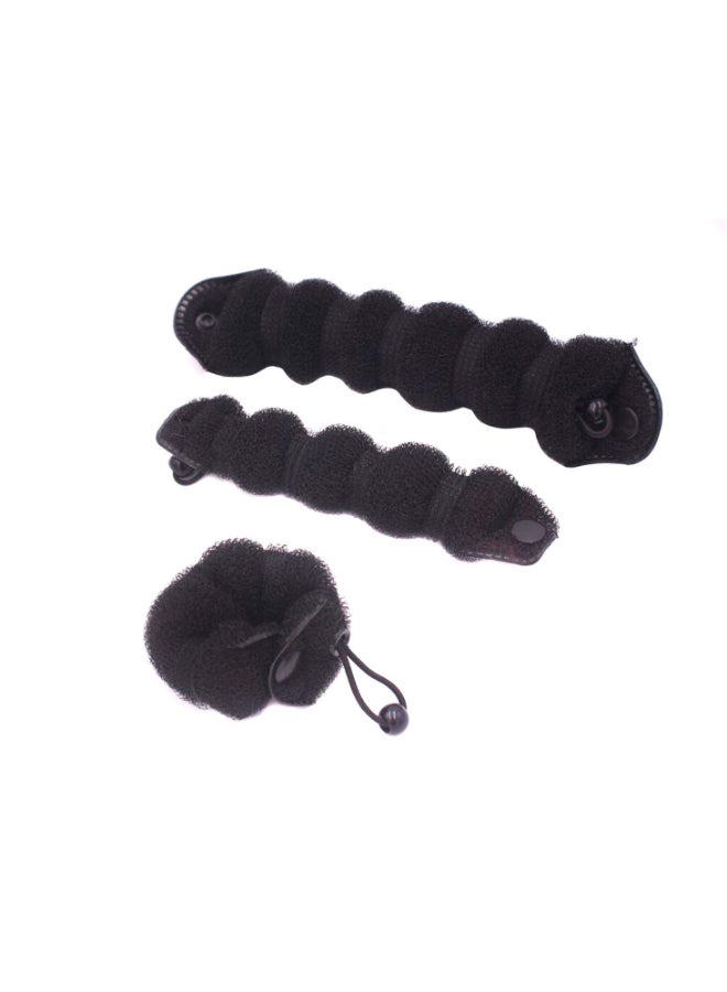 ASTRQLE Set of 3 Magic Hair Styling Styler Hot Hair Donut Bun Ring Styler Maker 1 large2 small Black - Image 3
