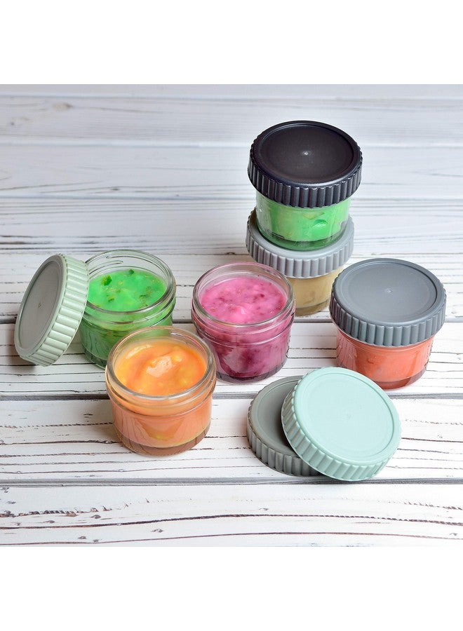 Youngever Glass Baby Food Storage, 4 Ounce Stackable Baby Food Glass Containers with Airtight Lids, Glass Jars with Lids, 8 Urban Colors (8 Sets) - Image 5