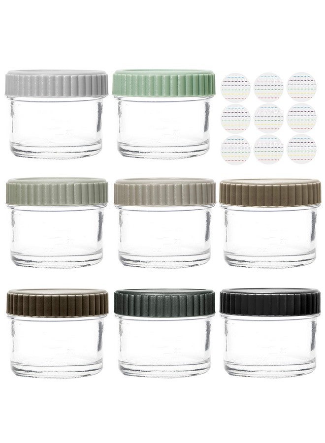 Youngever Glass Baby Food Storage, 4 Ounce Stackable Baby Food Glass Containers with Airtight Lids, Glass Jars with Lids, 8 Urban Colors (8 Sets) - Image 1