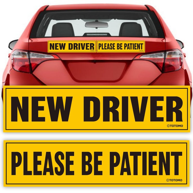 New Driver Magnet for Car Sign 2Pack New Driver Please Be Patient Large 12 x 3 x 01 Reflective Magnets for Student or Rookie Learner Drivers Removable Reusable