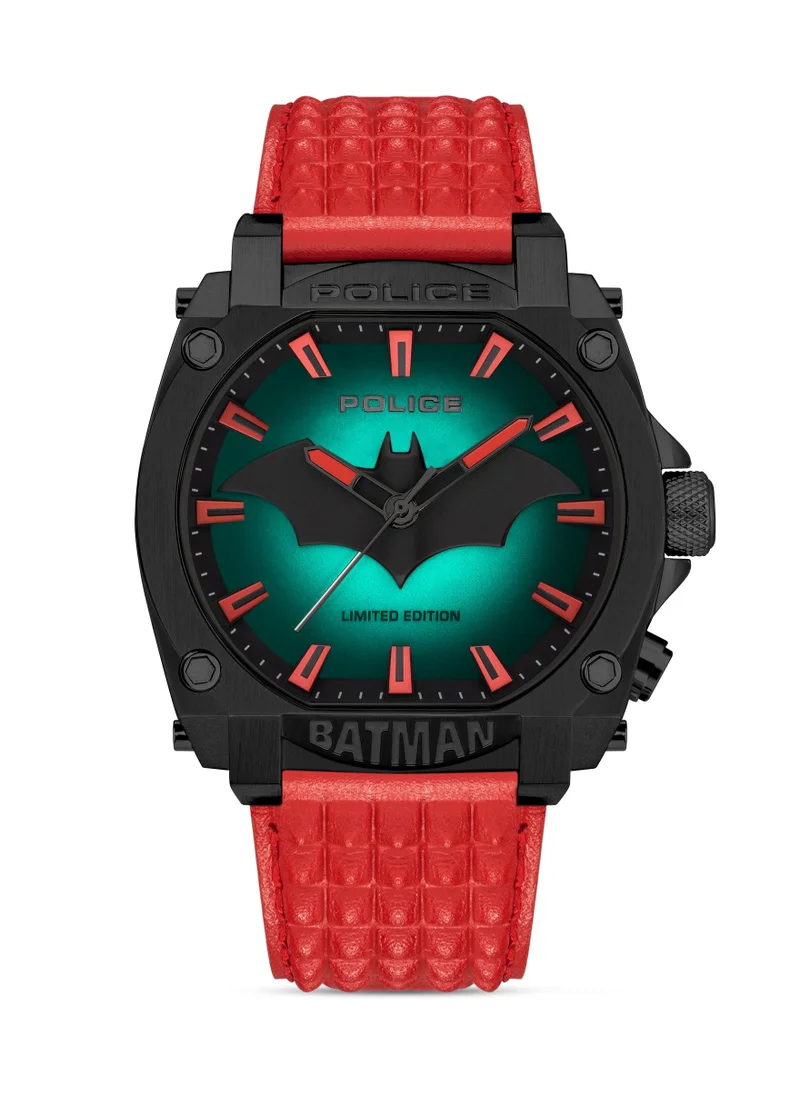 بوليس Limited Edition Forever Batman Red Dial & Red Genuine Leather Strap Men's Watch