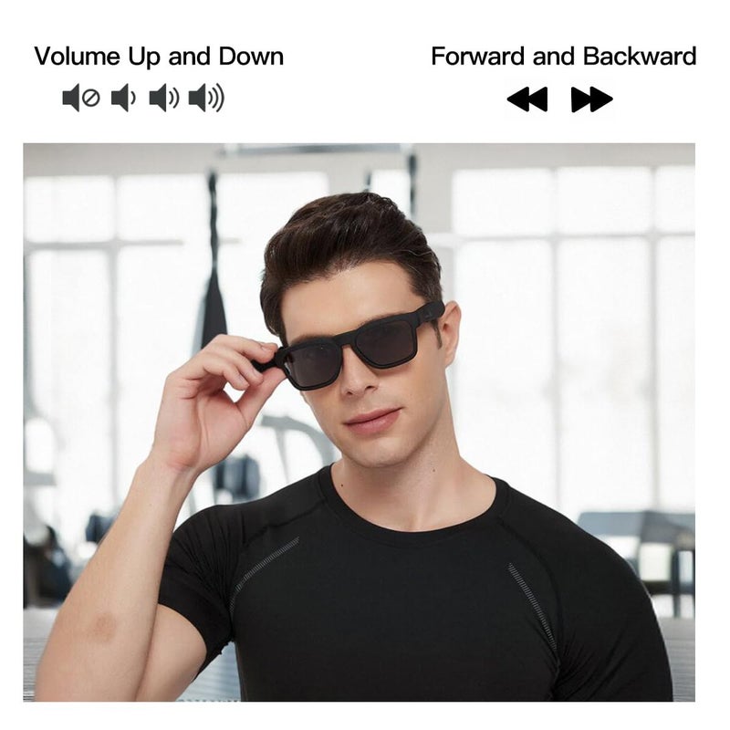 OhO sunshine OhO Smart Glasses,Polarized Sunglasses with Bluetooth Speaker,Athletic/Outdoor UV Protection and Voice Control,Unisex(Grey Lens) - Image 4
