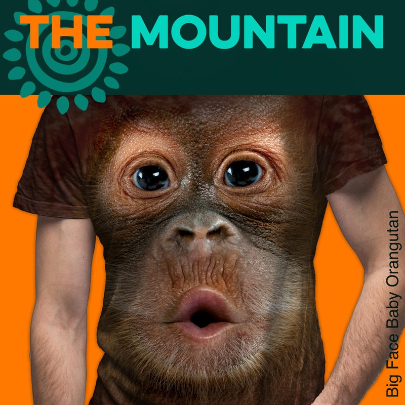 The Mountain Big Face Baby Orangutan Adult T-Shirt, Brown, XL - Image 2