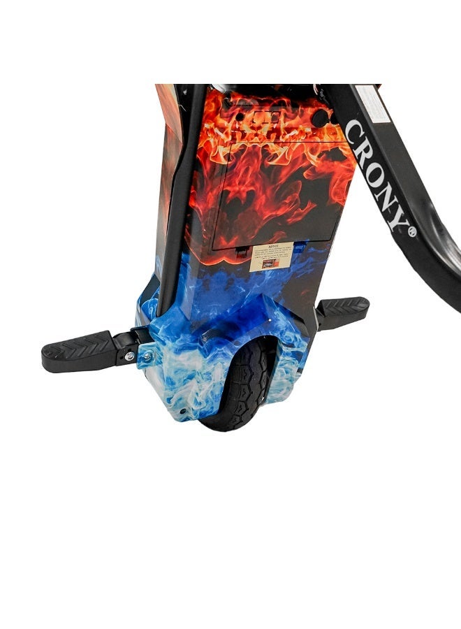 كروني سيارة دريفت للأطفال Jl009 مقاس 8 بوصات على شكل حرف V، محرك 250 واط، بطارية 36 فولت، 3 سرعات، نظام امتصاص الصدمات، سكوتر كهربائي ثلاثي العجلات، إضاءة LED، عجلات دريفت سلسة، سرعة قصوى 18 كم/ساعة، لعبة دريفت كهربائية خفيفة الوزن، تحكم سهل للمبتدئين، حركة دريفت ممتعة، مثالية للأطفال الذين يحبون الدريفت والسباق والمناورة بأسلوب السكوتر، مكبر صوت بلوتوث، عجلات دريفت سلسة، مدى 7-10 كم، لعبة دريفت خفيفة الوزن مع معدات أمان - Jl009 أحمر وأزرق ناري - Image 2