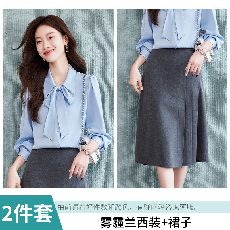 Professional White Shirt Female Autumn Civil Servant Ugc Teacher College Student Unit Interview Work Dress Suit Female - Image 1