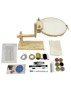 Embroiderymaterial Embroiderymaterial Embroidery Kit to Practice Aari, Zardosi, Tambour & Luneville Hand Embroidery. Hoop Stand Included. 17 Types of Embroidery Supplies.,Paper  - Image 1