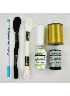 Embroiderymaterial Embroiderymaterial Embroidery Kit to Practice Aari, Zardosi, Tambour & Luneville Hand Embroidery. Hoop Stand Included. 17 Types of Embroidery Supplies.,Paper  - Image 5