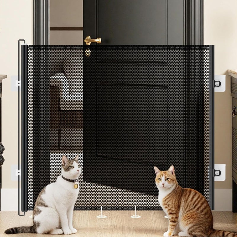 Pet Gate Retractable | Screen Barrier Gate for Pet,Indoor Puppy Guard,for Door Frame Porch Patio Stairs Balcony Driveway Garage Hallway Fence - Image 2