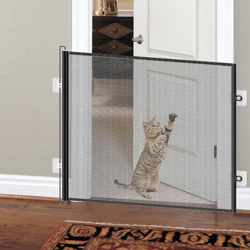 Pet Gate Retractable | Screen Barrier Gate for Pet,Indoor Puppy Guard,for Door Frame Porch Patio Stairs Balcony Driveway Garage Hallway Fence - Image 3