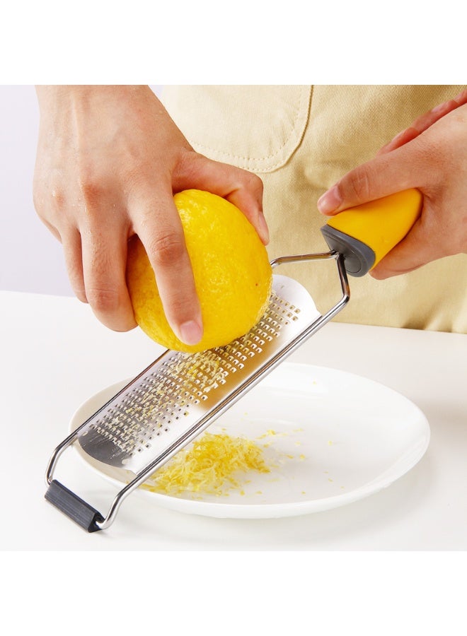 NOVOLAN Cheese Grater 304 Stainless Steel Multi-Functional Wide-Board Cheese Grater Cheese Chocolate Scraper Lemon Peel Grater, Wide Grating Surface Dishwasher Safe Silicone Non-Slip Mat Ergonomic - Image 2