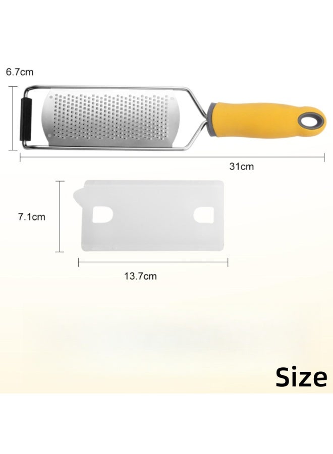 NOVOLAN Cheese Grater 304 Stainless Steel Multi-Functional Wide-Board Cheese Grater Cheese Chocolate Scraper Lemon Peel Grater, Wide Grating Surface Dishwasher Safe Silicone Non-Slip Mat Ergonomic - Image 4