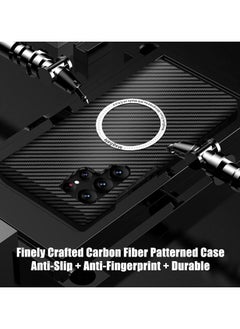 Magsafe Samsung Galaxy S24 Ultra Case for Compatible with Mag-safe, Ultra Slim S24 Ultra Carbon Fiber Texture Case, Galaxy S24 Ultra 5G Thin Hard PC Magnetic Protective Case (S24 Ultra, Black)  - Image 2