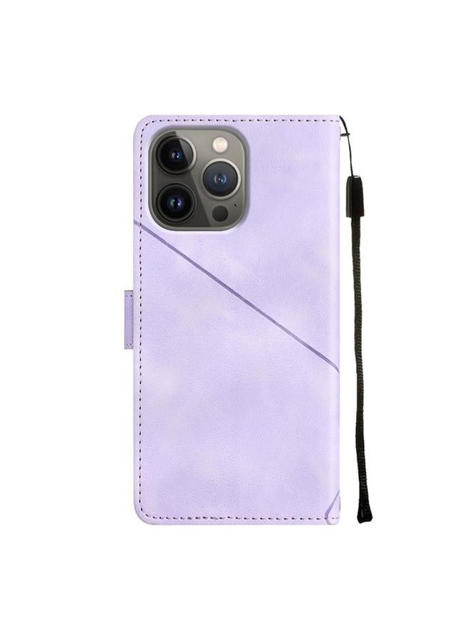 Zaboon Case For iPhone 13 Pro Max Skin-feel Embossed Leather Phone Case - Image 3