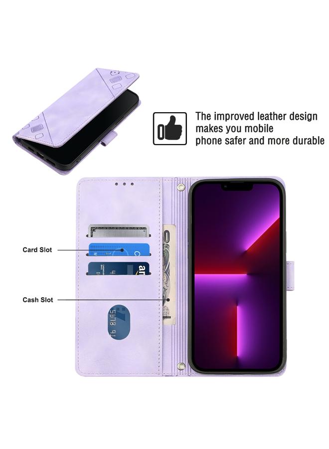 Zaboon Case For iPhone 13 Pro Max Skin-feel Embossed Leather Phone Case - Image 4