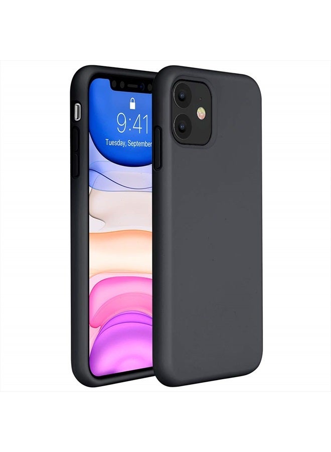 Miracase Liquid Silicone Phone Case Compatible with iPhone 11 6.1 inch(2019), Gel Rubber Full Body Protection Cover Case Drop Protection Case (Black) - Image 1