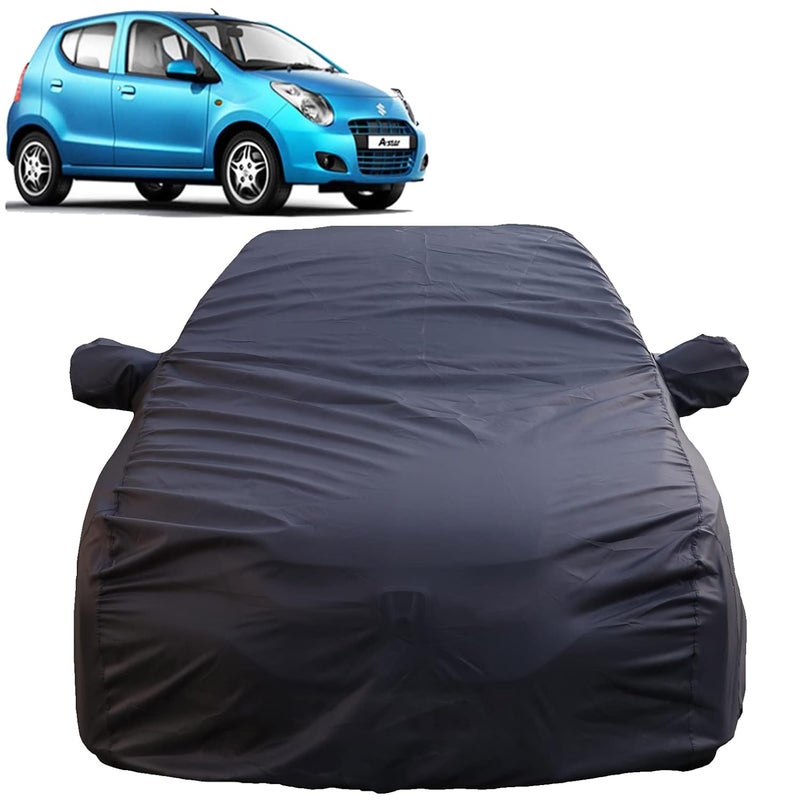 Autofact Astar Waterproof Car Cover with Mirror Pockets, Grey Color, 4x4 American Matty,Triple Stitched, Compatible with Maruti Astar Car Cover (2008 to 2014), Astar Car Accessories - Image 1
