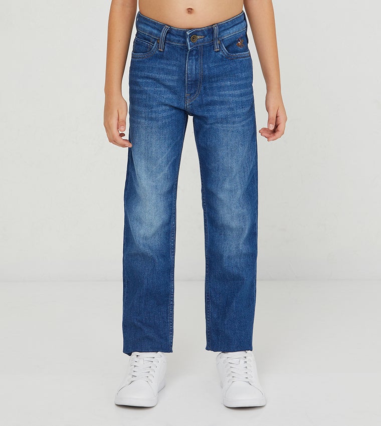 جينز بيفرلي هيلز بولو كلوب مستقيم بقصة باهتة