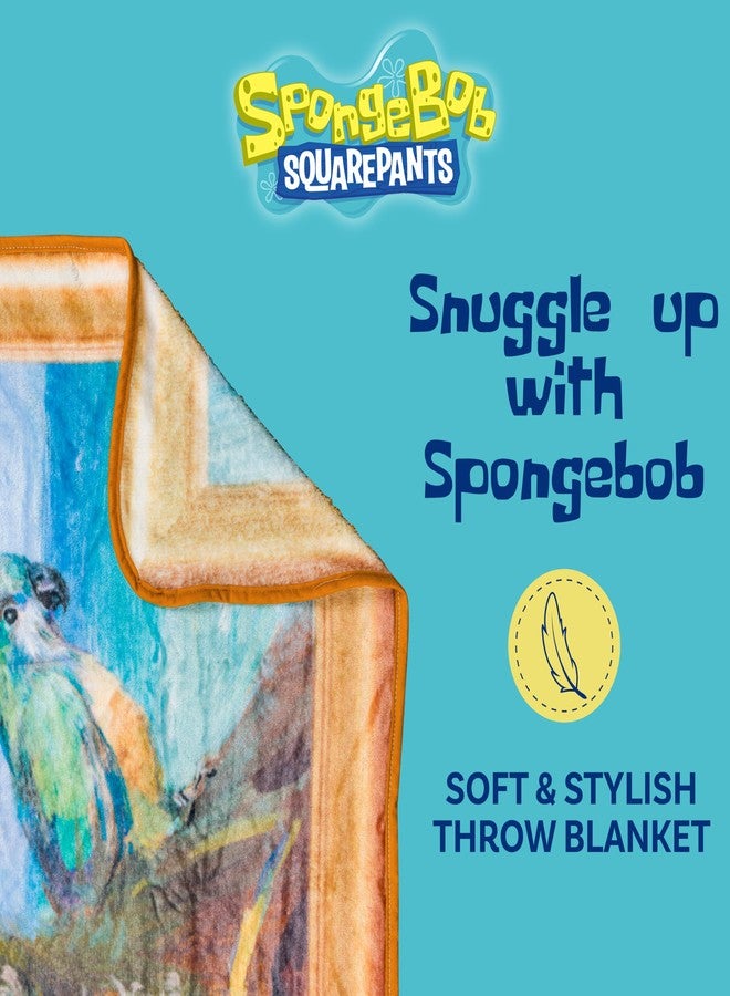 Silver Buffalo Spongebob Patch Frame Lyrics Dye Sublimation 45" x 60" 185gsm Flannel Raschel Throw - Image 4