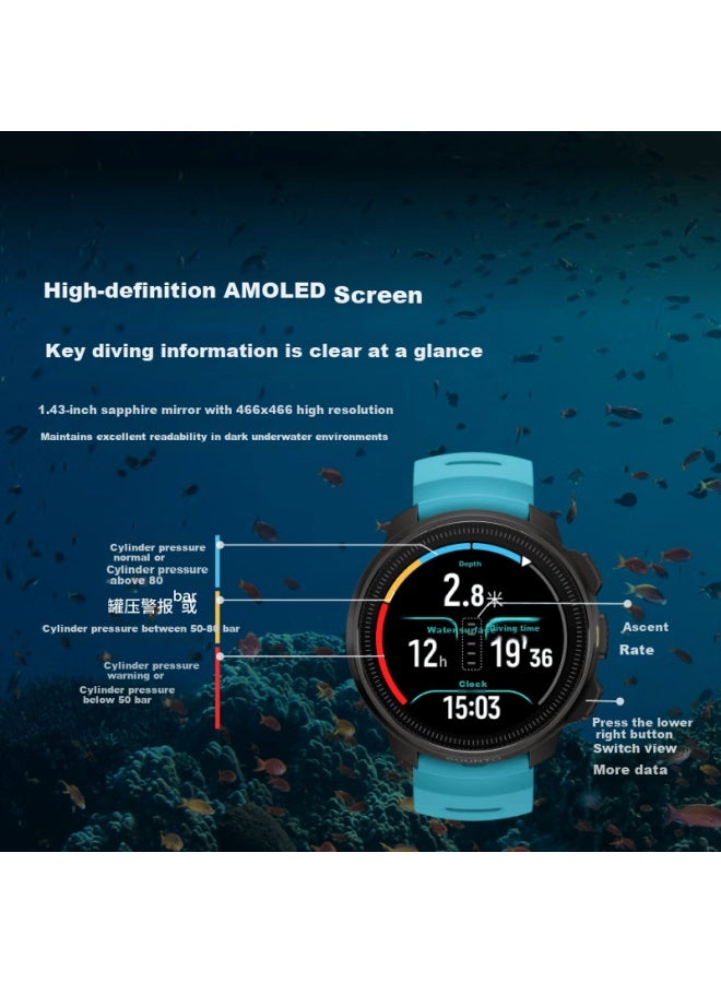 Suunto Ocean Multifunctional Diving Watch, Heart Rate And Blood Oxygen Monitoring, Swimming And Outdoor Sports Watch, Birthday Gift, Steel Obsidian Black - Image 2