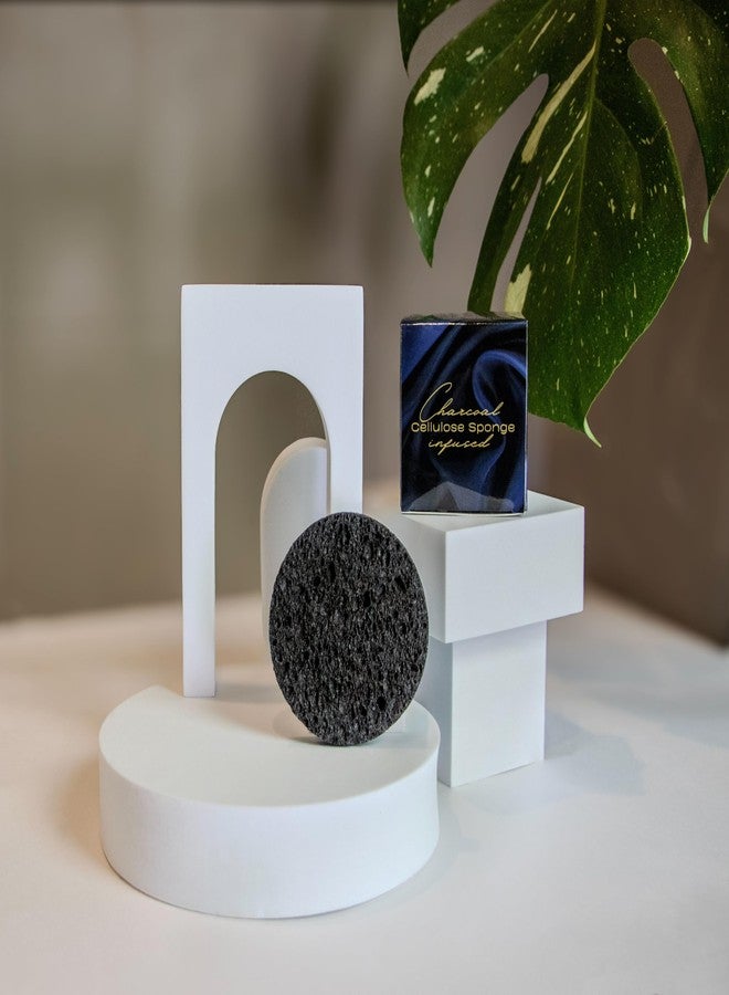 Facial cleansing sponge, 50-Count Bamboo Charcoal-Infused Compressed Cellulose Sponges, 100% Natural Wood Pulp, Biodegradable Exfoliating Spa Sponge, Makeup Remover, Anti-Bacterial - Image 2
