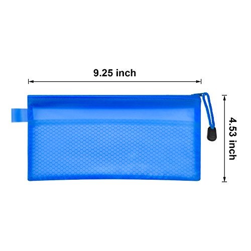 Bememo 12 Pcs Mesh Zipper Pouch Bags Pencil Pouch Zipper File Bags Waterproof Plastic Double Layer for Pen Cosmetics Office Supplies Travel Accessories 6 Colors - Image 4