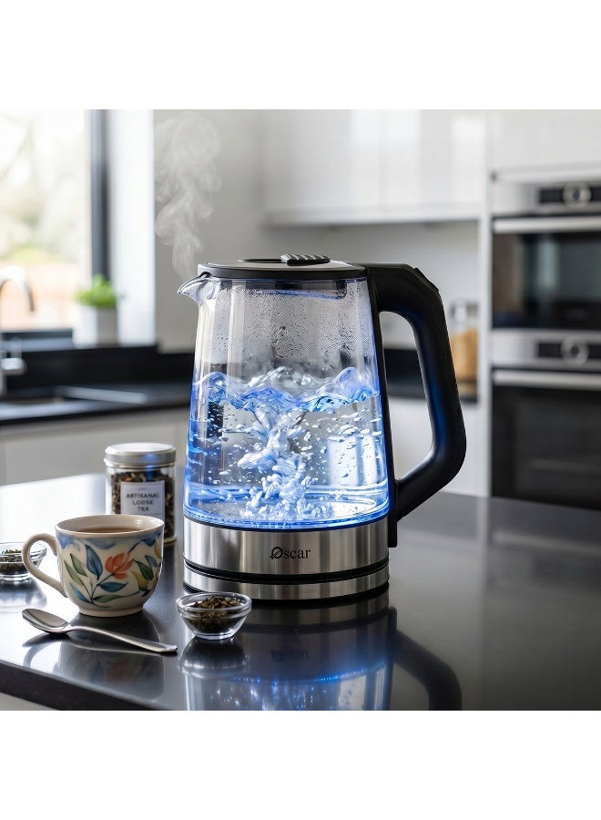 Oskar car Electric Glass Kettle 2L with LED Light – 1500W - Image 1