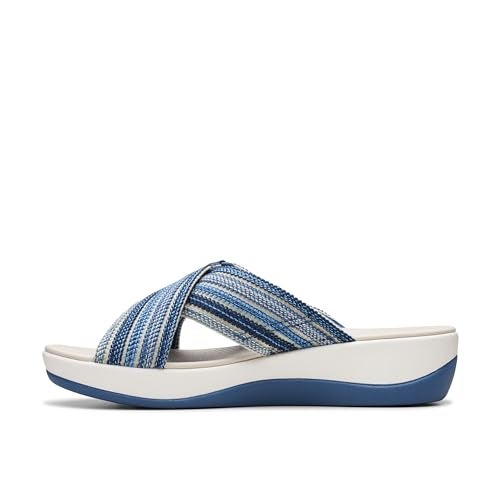 Clarks Women's Arla Wave Slide Sandal, Blue Combi, 7 - Image 3