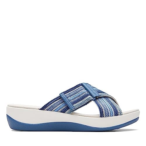 Clarks Women's Arla Wave Slide Sandal, Blue Combi, 7 - Image 1