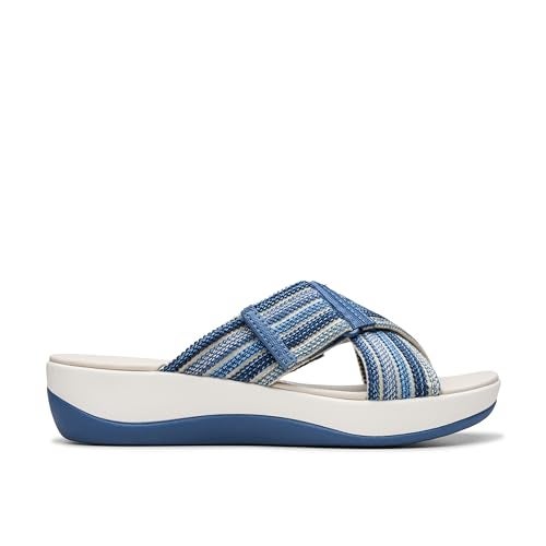 Clarks Women's Arla Wave Slide Sandal, Blue Combi, 7 - Image 2