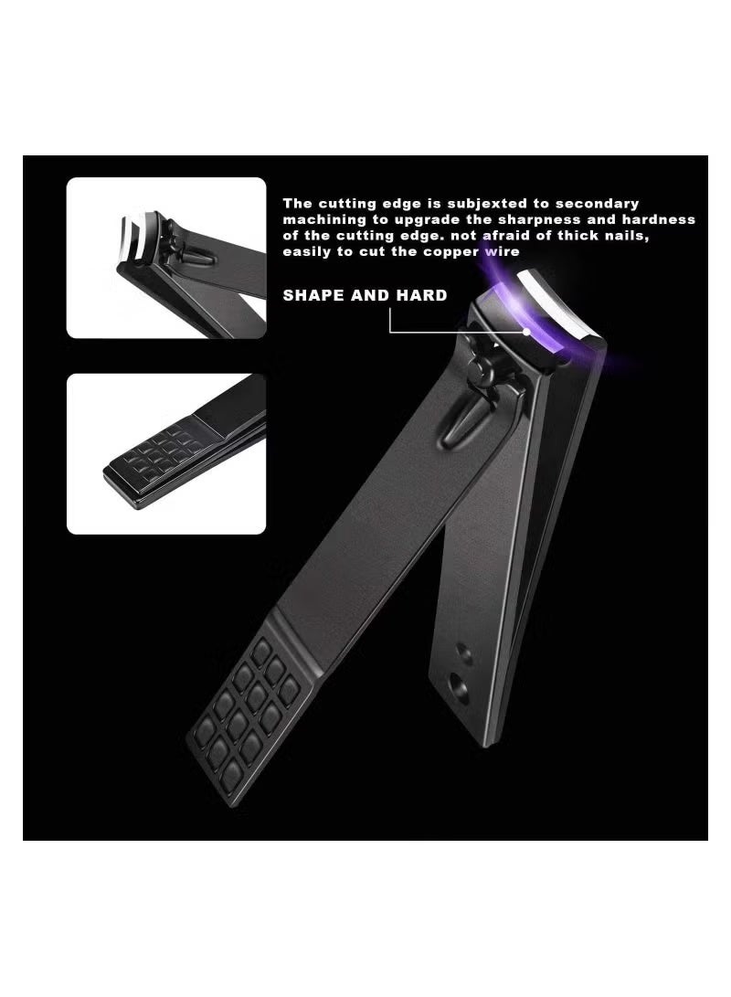 ORiTi Manicure Set, Professional Stainless Steel Pedicure Nail Clipper Tools Kit with PU Leather Folding Case，Women Men Nail Scissors Nail Cutter Set，16 In 1 Travel Grooming Care Tool Kits  - Image 4