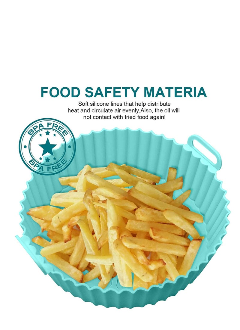 MahMir - MahMir® Silicon Air Fryer Liner 2 Pcs Non-Stick Reusable Air Fryer Liners - Replacement for Flammable Parchment Liner Paper - Baking Pan Air Fryer – Food safe Fryers Basket Oven Accessories - Image 1