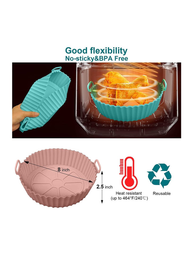 MahMir - MahMir® Silicon Air Fryer Liner 2 Pcs Non-Stick Reusable Air Fryer Liners - Replacement for Flammable Parchment Liner Paper - Baking Pan Air Fryer – Food safe Fryers Basket Oven Accessories - Image 1