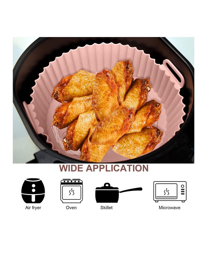 MahMir - MahMir® Silicon Air Fryer Liner 2 Pcs Non-Stick Reusable Air Fryer Liners - Replacement for Flammable Parchment Liner Paper - Baking Pan Air Fryer – Food safe Fryers Basket Oven Accessories - Image 1