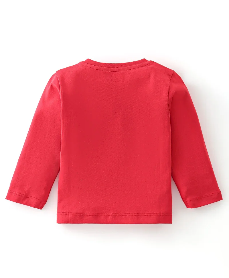babyhug Babyhug 100% Cotton Knit Full Sleeves T-Shirt Crocodile Graphic - Red