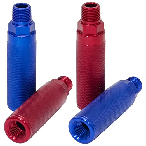 YiaChuii Glad Hand Grips, 2 Pack Aluminum Red/Blue Gladhand Handles Glad Hand Extension Handles for Semi Trucks Trailers - Image 1