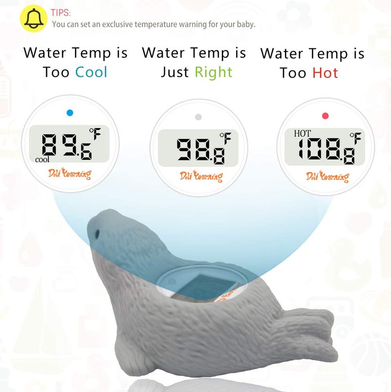 Doli Yearning Upgarde Digital Baby Bath LCD Thermometer |Kids' Bathroom Safety Products|Water Thermometer Infant Seal Shape|Floating Toys Temperature - Image 3