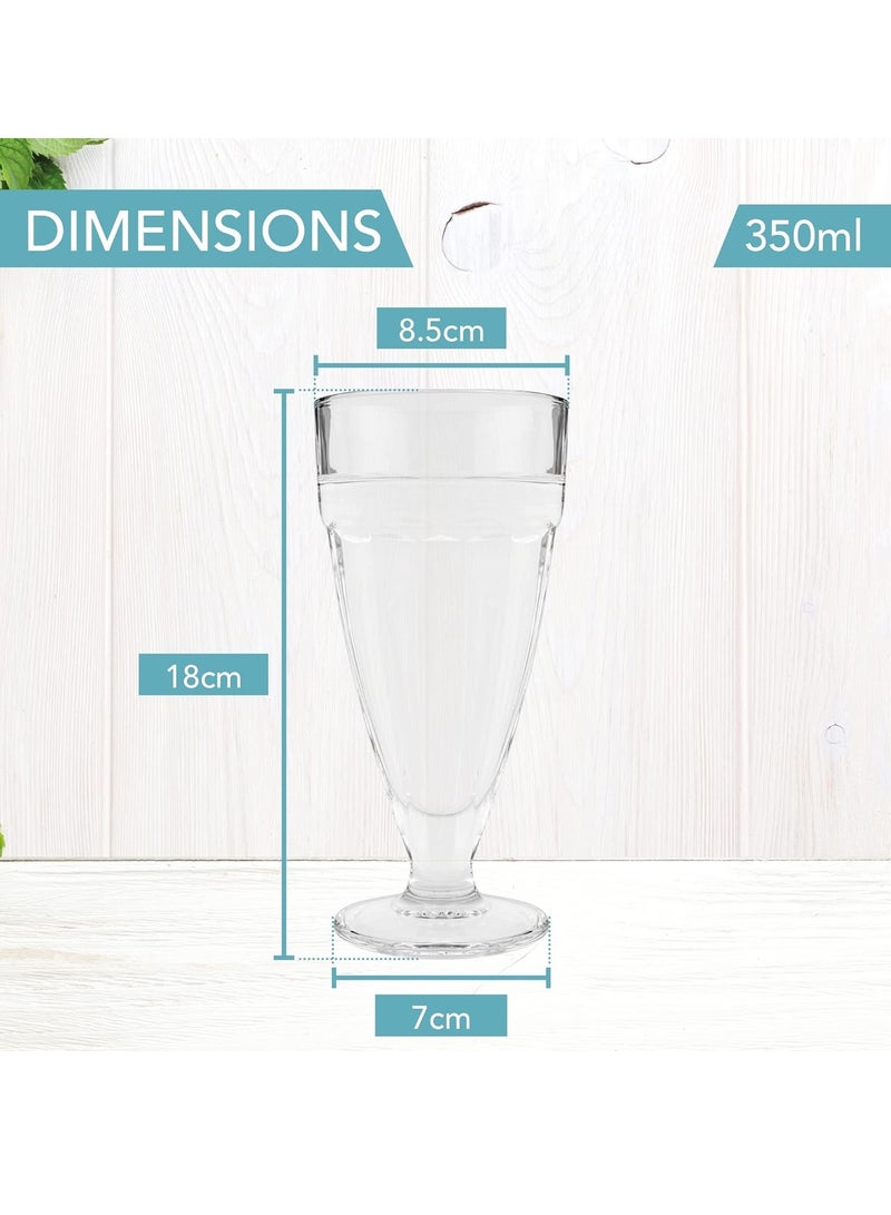 Ice Cream Glass - 6 Pack - 300ml | Old Fashioned Soda Glasses, Fountain Classic Glass for Ice Cream | Great for Juice, Tropical Drinks, Party | Smoothies, Milk Shakes - Image 3