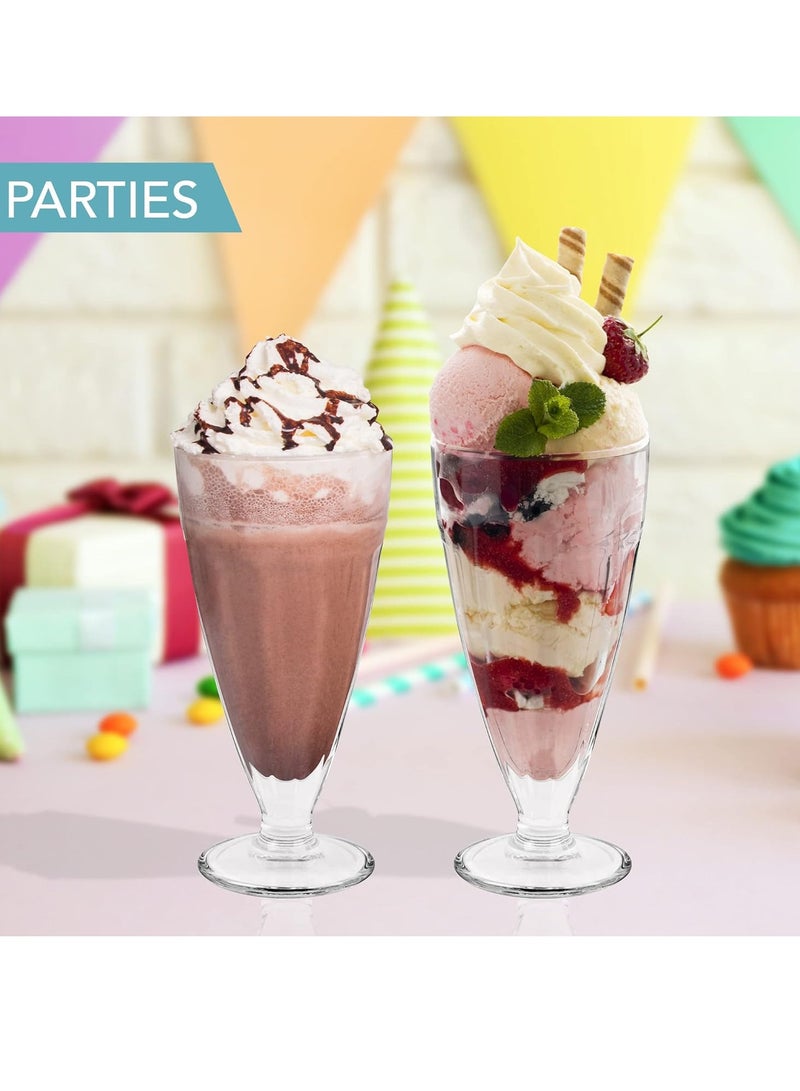Ice Cream Glass - 6 Pack - 300ml | Old Fashioned Soda Glasses, Fountain Classic Glass for Ice Cream | Great for Juice, Tropical Drinks, Party | Smoothies, Milk Shakes - Image 4