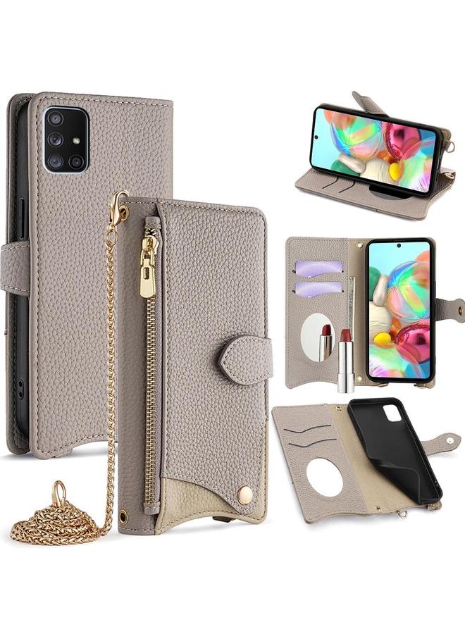 S-TOP Case For Samsung Galaxy A71 5G Crossbody Chain Fishtail Litchi Leather Phone Case - Image 1