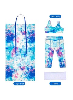 Ecore Fun 3 Items 18 Inch Doll Clothes Yoga Pilates Sports Clothes Gymnastics Yoga Exercise Outfit Sets Includes Vest Suit, Yoga Mat And Towel  - Image 3