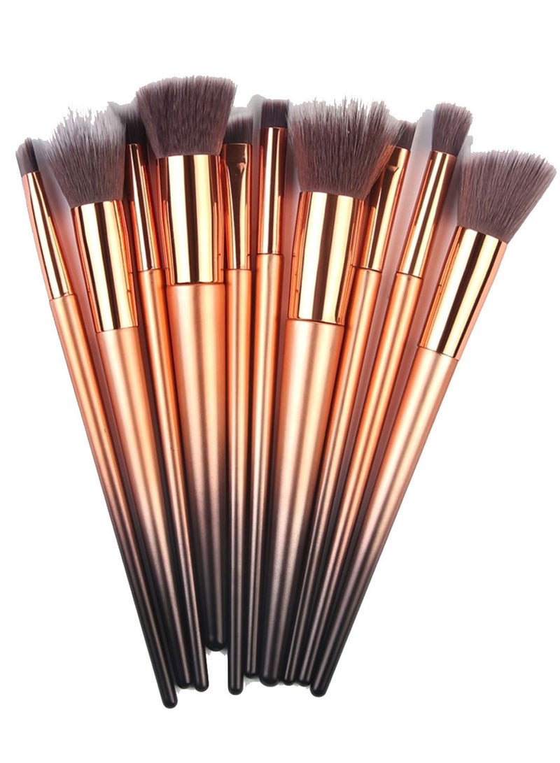 NIBEMINENT 10-Piece Professional Makeup Brush Set Multicolour - Image 2