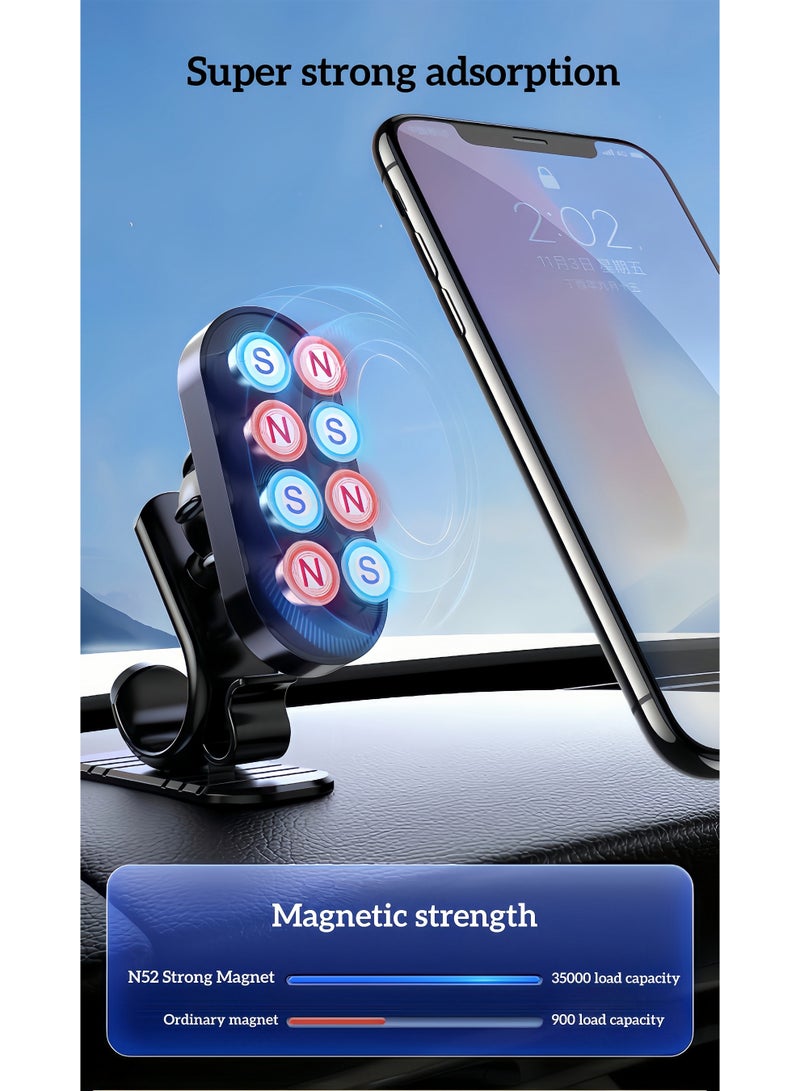 حامل الهاتف المغناطيسي للسيارة ، تركيب كوب امتصاص ، دوران زاوية متعددة ، بما في ذلك ملصقات المرآة والأوراق المغناطيسية لسهولة التركيب - Image 5
