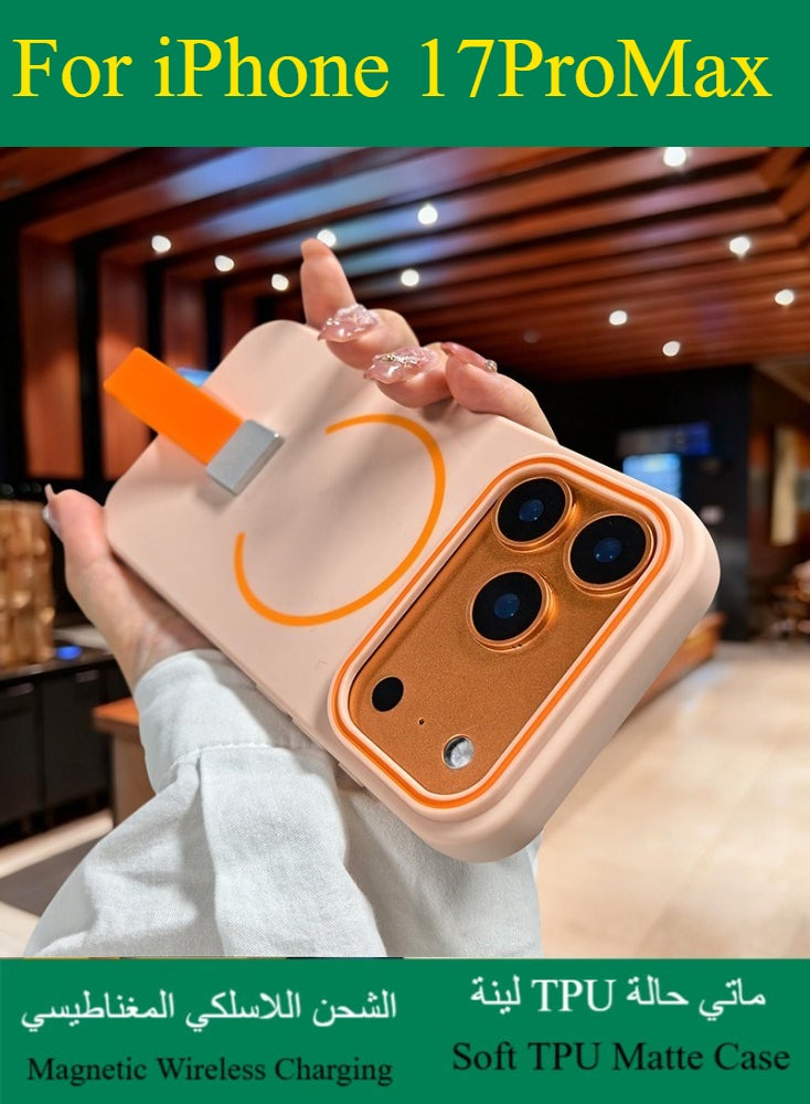 Dili Apple Blue Phone Case iPhone 17 Pro Max The New Upgrade Soft TPU Matte Magnetic Wireless Charging Phone Case iPhone Cases Equipped with Anti Fall Hand Rope Luxury Shockproof Back Cover Gift for women and man - Image 4