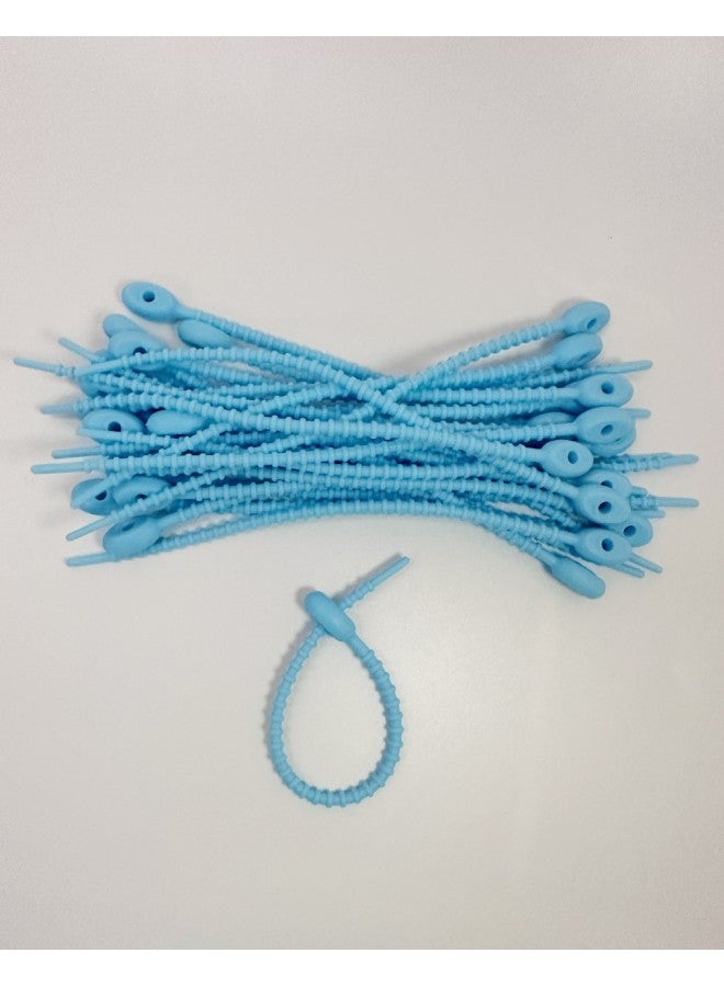 Loquat Universal Large, Medium And Small Tadpole Rope Data Cable Storage Felt Doll DIY Jewelry Lanyard Loose Buckle Silicone Cable Tie-Color:Light Blue (cm) - Image 1
