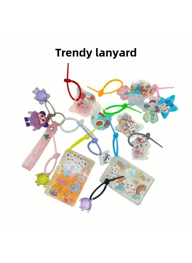 Loquat Universal Large, Medium And Small Tadpole Rope Data Cable Storage Felt Doll DIY Jewelry Lanyard Loose Buckle Silicone Cable Tie-Color:Light Blue (cm) - Image 4