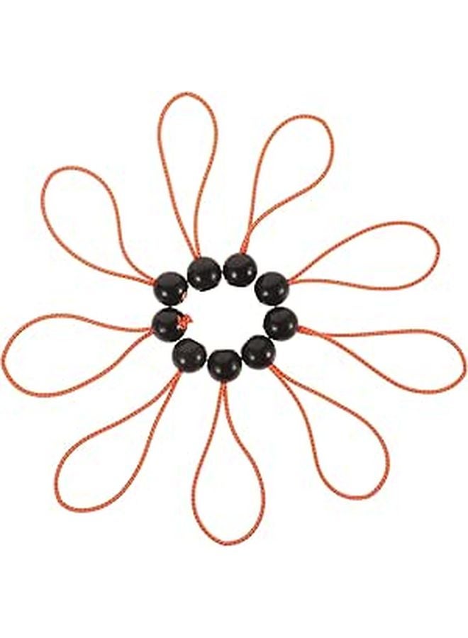 Orange Black Dot Elastic Bungee Cords with Plastic Balls 6 Inch Tent Tie Down Ropes for Camping Outdoor Canopy - Image 1